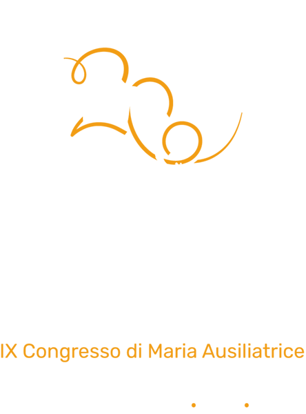 logótipo negativo, em italiano, do IX Congresso internacional de Maria Auxiliadora